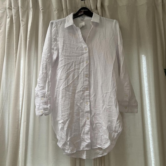 J.Crew White Crinkle Button-Down Tunic Shirt – NWT - Picture 4 of 7